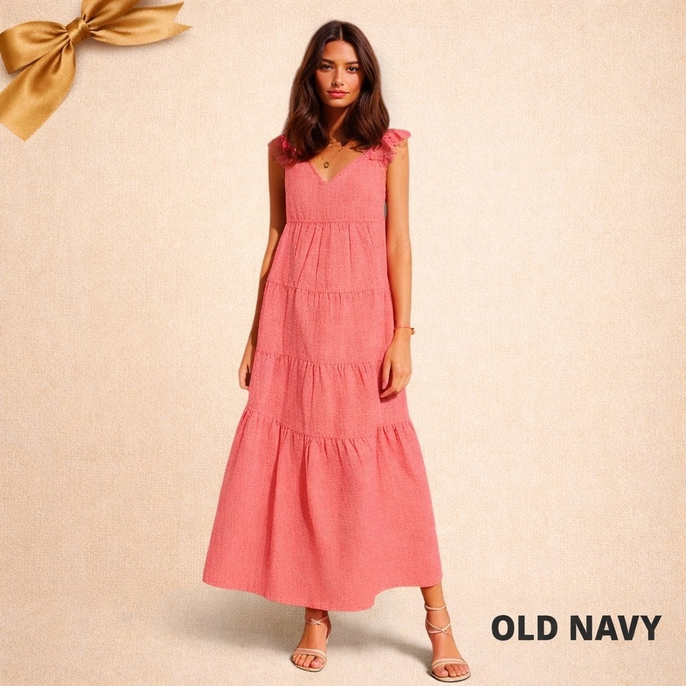 Old Navy Tiered Sun Dress Soft Pink Sz XS